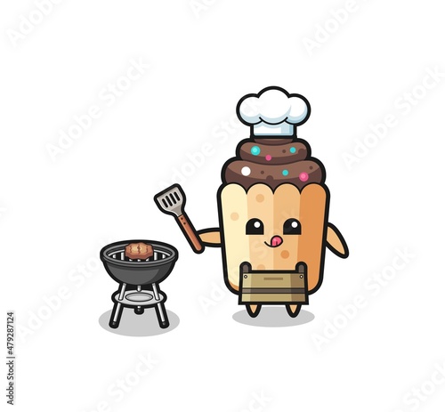 cupcake barbeque chef with a grill