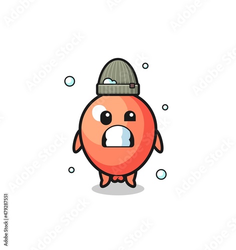 cute cartoon balloon with shivering expression