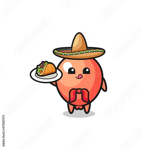 balloon Mexican chef mascot holding a taco
