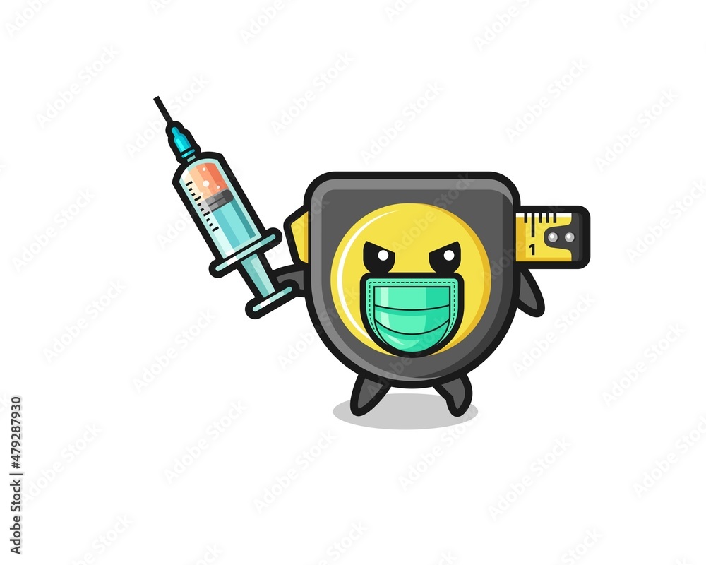 illustration of the tape measure to fight the virus illustration of the tape measure to fight the virus