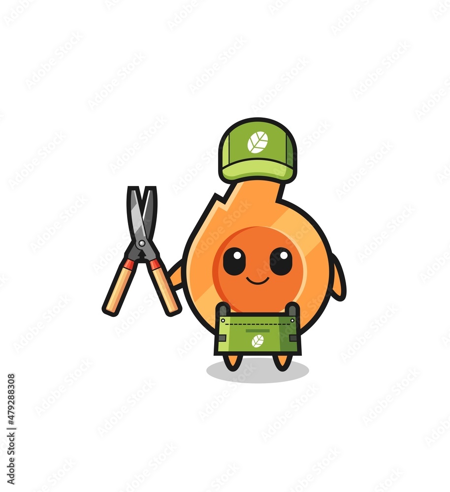 cute whistle as gardener mascot cute whistle as gardener mascot