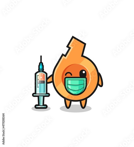 whistle mascot as vaccinator