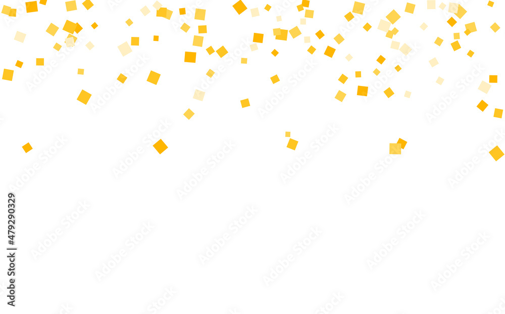 Stylish gold square confetti tinsels falling on white. Luxurious Confetti Fall From Top To Bottom. Postcard Square Design eps.10 Stylish gold square confetti tinsels falling on white. Luxurious Confetti Fall From Top To Bottom. Postcard Square Design eps.10