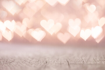 Valentine's Day bokeh hearts background