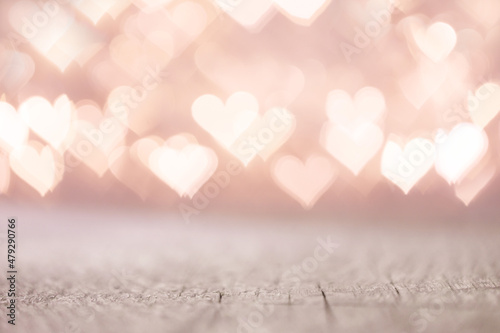 Obraz na plátně Valentine's Day bokeh hearts background