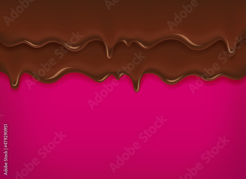 Fluid hot chocolate vector banner with vopy space