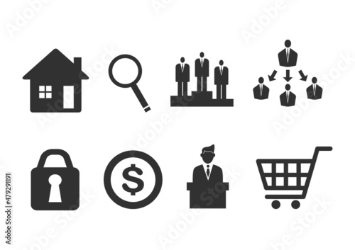 Banking, crypto, tax and finance icons set.