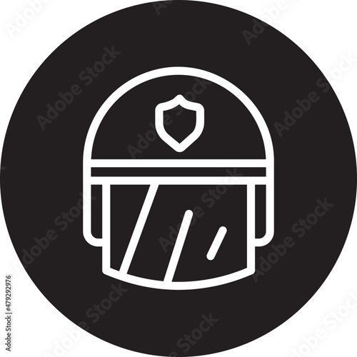 police helmet glyph icon