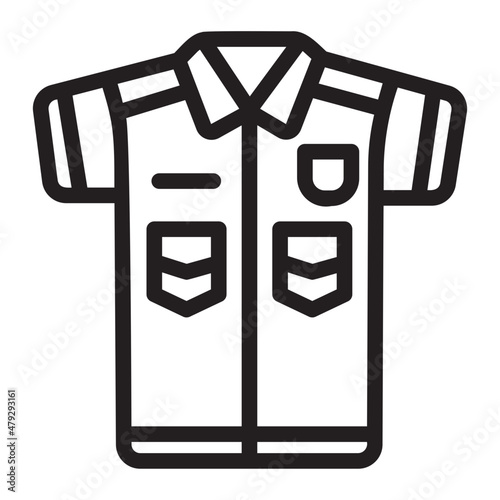 police uniform line icon