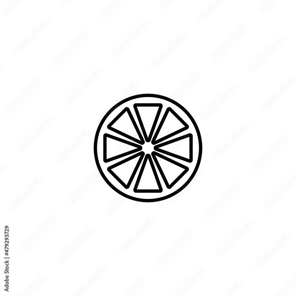 Food and drinks concept. Modern outline symbol and editable stroke. Vector line icon of orange or other citrus