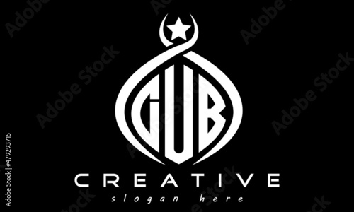 DUB three letters monogram curved oval initial logo design, geometric minimalist modern business shape creative logo, vector template