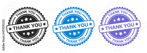 Thank you stamp vector set.