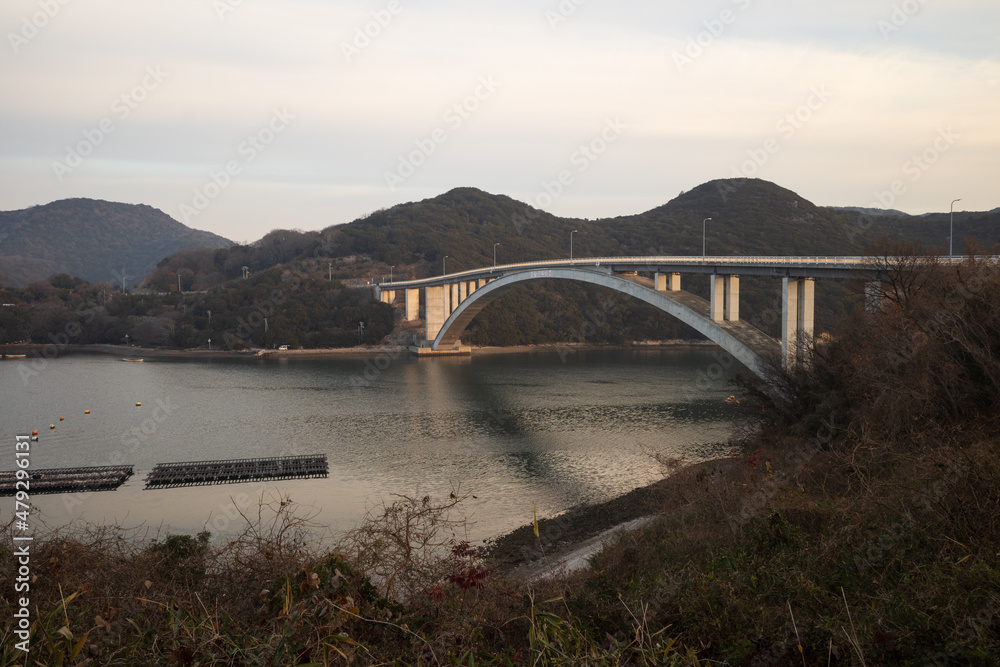Obraz premium 日本の岡山県備前市の頭島の美しい風景