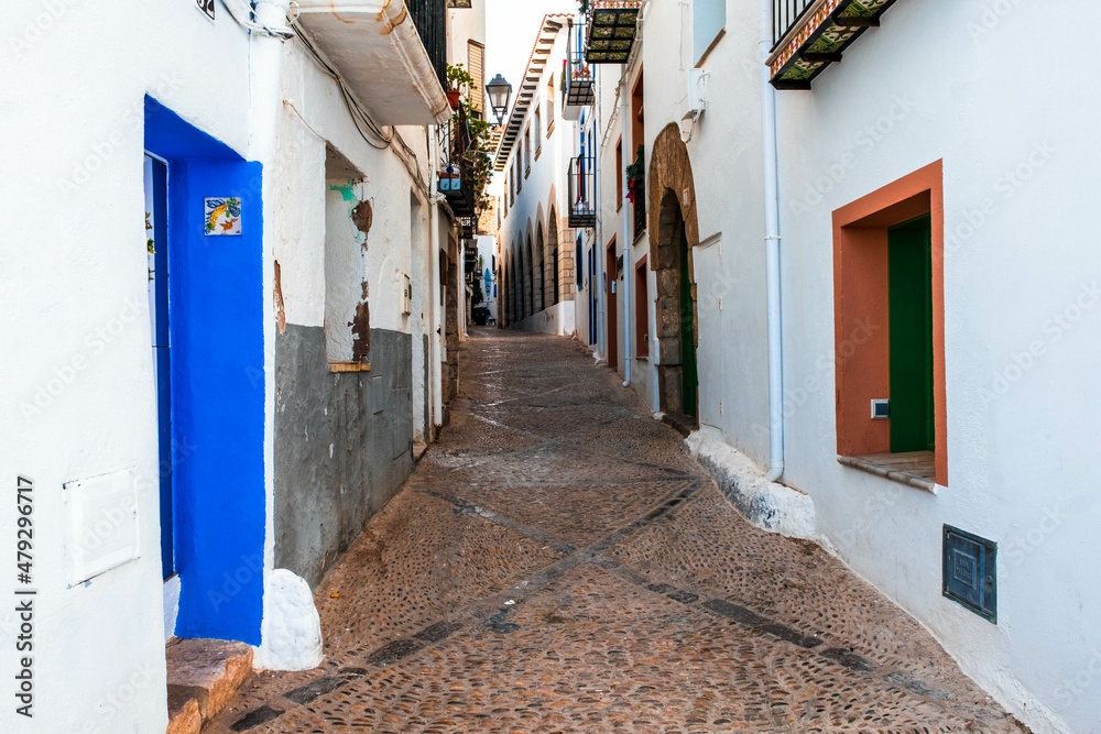 The streets of the old town of Peñiscola on the Spanish Mediterranean