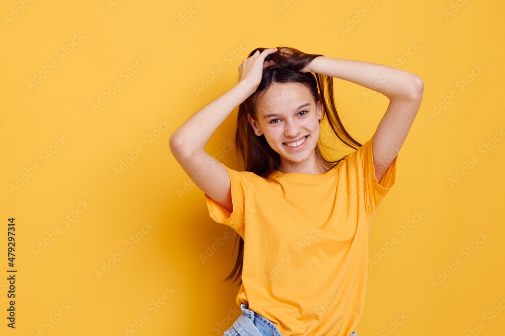 optimistic young woman posing fashion Youth style casual wear Lifestyle unaltered optimistic young woman posing fashion Youth style casual wear Lifestyle unaltered