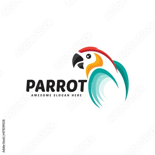 colorful parrot logo design,modern bird logo, icon, symbol vector template