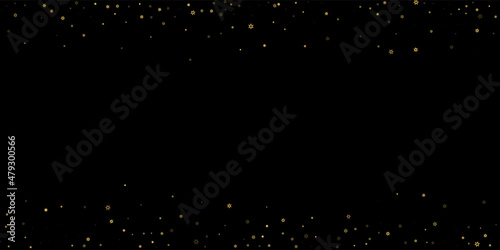 Falling Snow flakes golden pattern Holiday Vector © Сашка Шаргаева