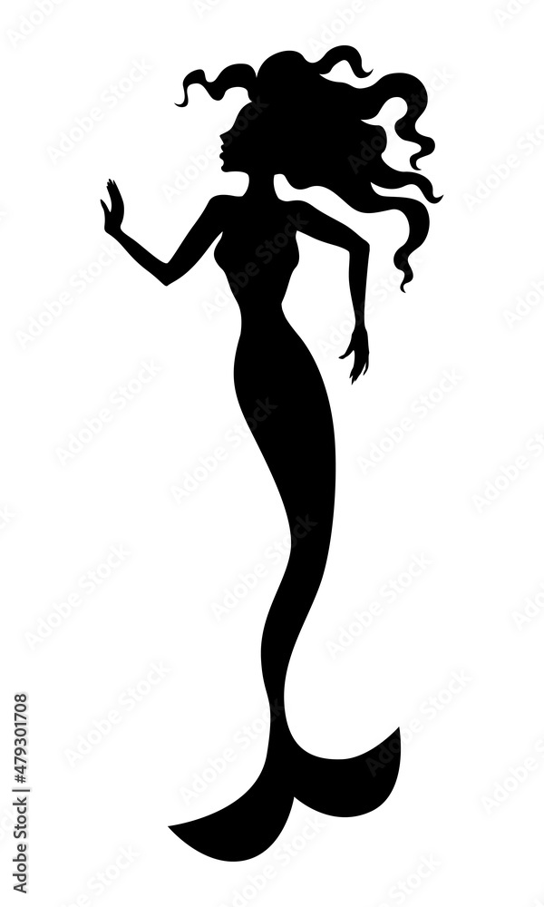 Fototapeta premium Silhouette of mermaid