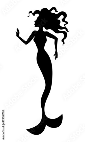 Silhouette of mermaid