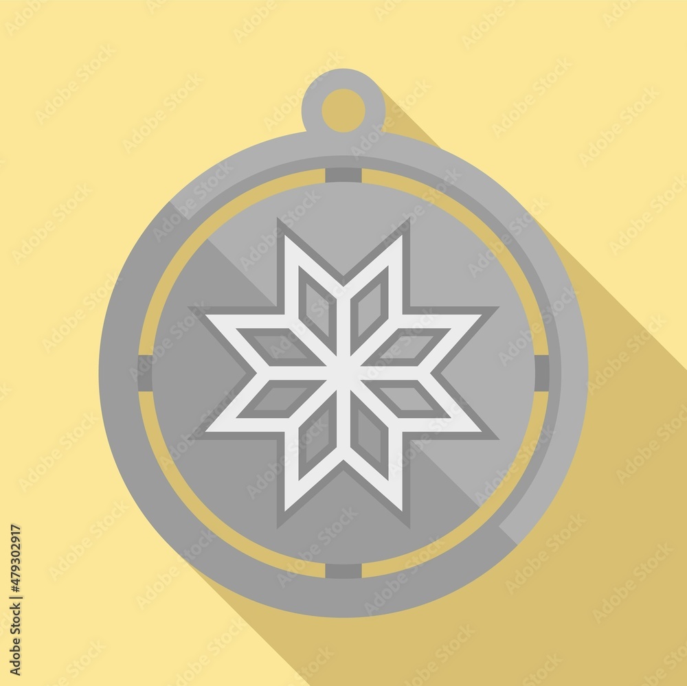Luck amulet icon flat vector. Esoteric bead Luck amulet icon flat vector. Esoteric bead