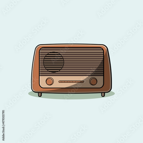 Classic radio model design illustration