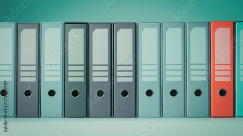 Obraz na płótnie Organized ring binders on a shelf