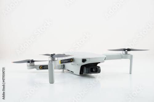 close up of a drone on white background 