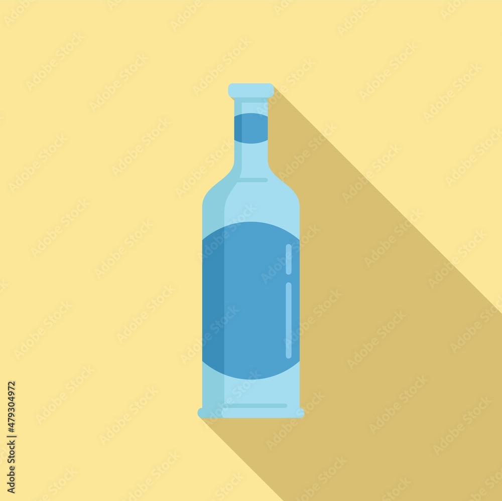 Greek oil bottle icon flat vector. Organic olive Greek oil bottle icon flat vector. Organic olive