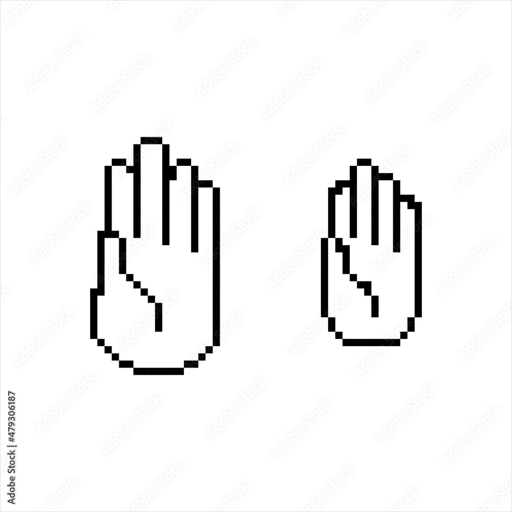 Human Hand Icon Pixel Art M_2112001