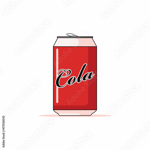 Isolated red cola drink can cartoon vector graphics