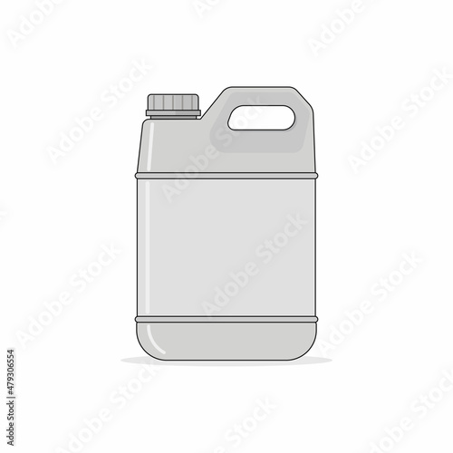 Isolated plastic jerry can flat design vector graphics