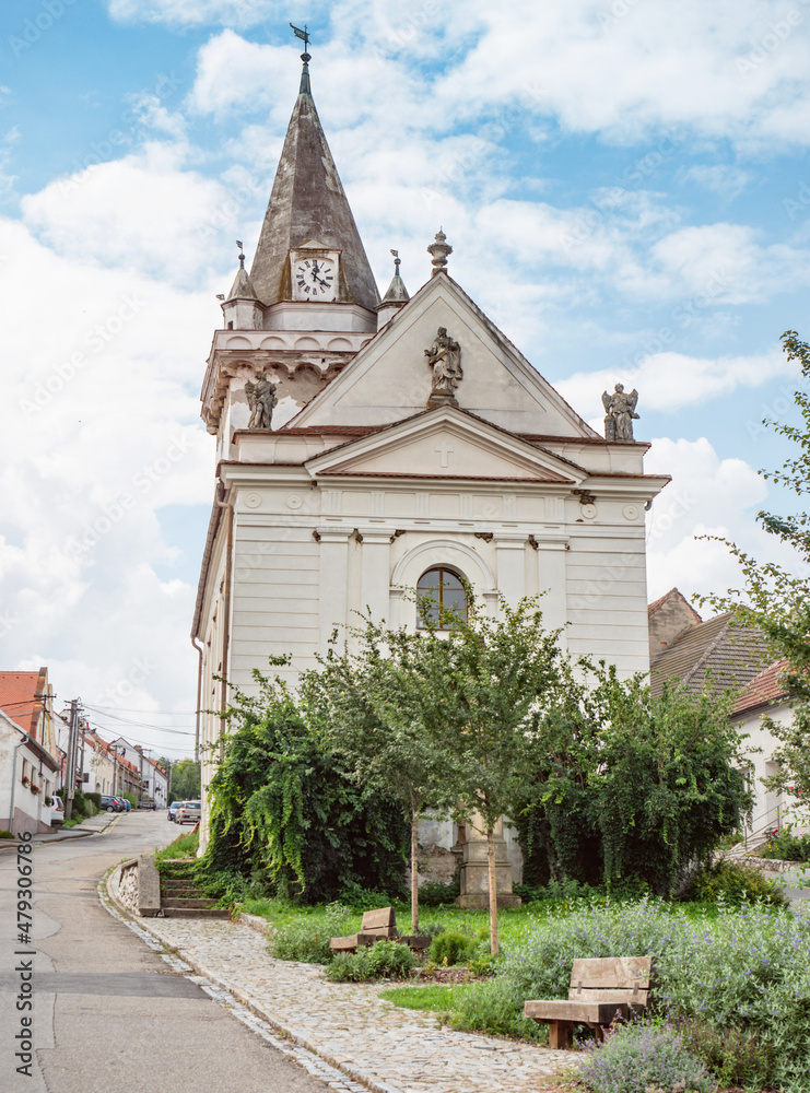Saint Barbora church. Pavlov village. Palava region, Czechia