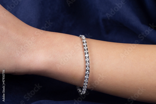 gold and diamond women's fashion and accessories. Hand Model Jewelry Piece. women bracelet