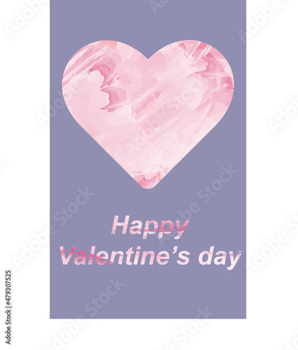watercolor Happy Valentine's day card