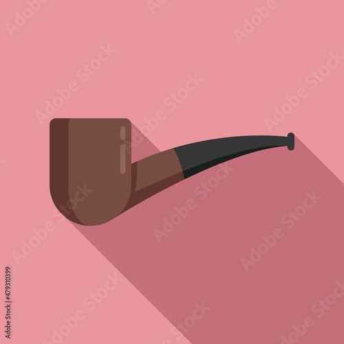 Dublin smoke pipe icon flat vector. Smoker wood