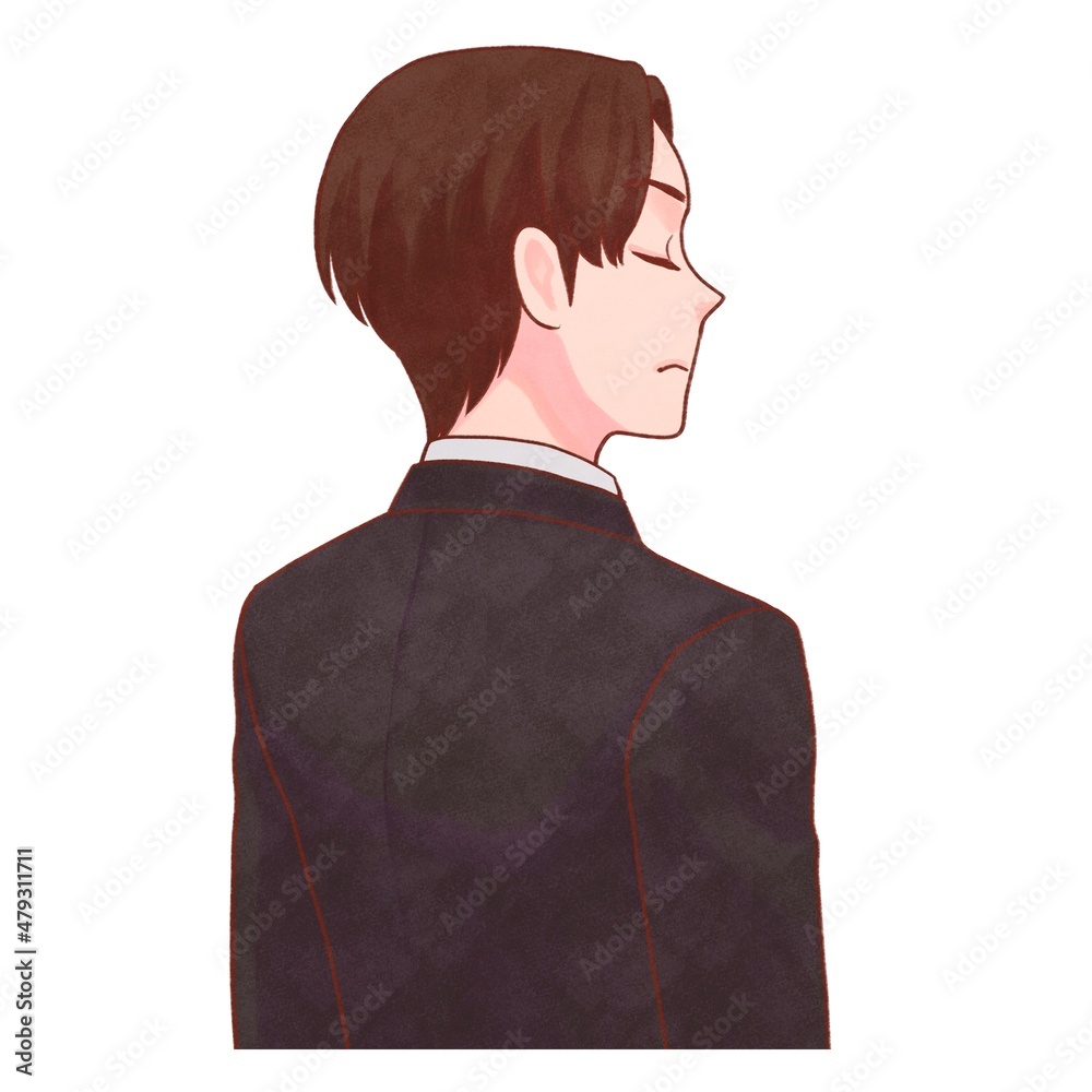そっぽをむくビジネスマン男性のイラスト そっぽをむくビジネスマン男性のイラスト