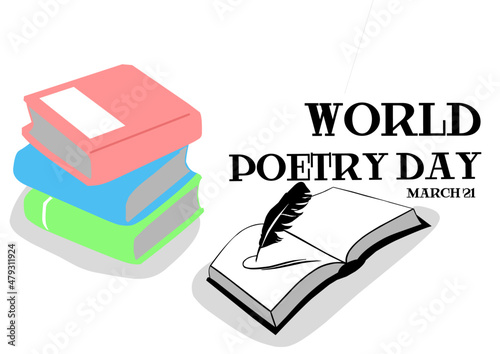 Vector graphic of world poetry day good for world poetry day celebration. flat design. flyer design.flat illustration.