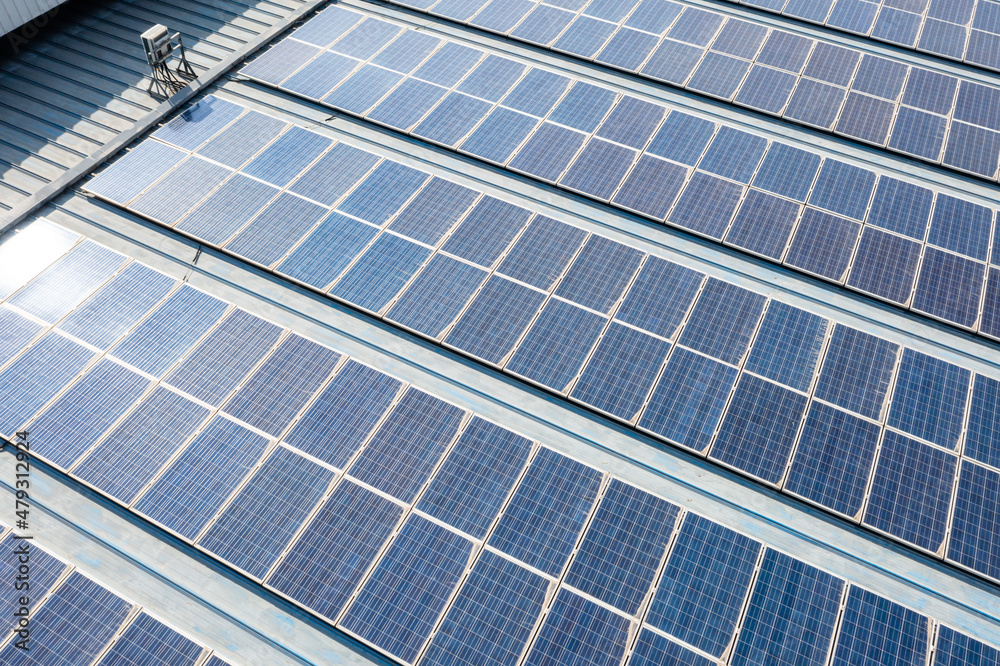solar power station on factory rooftop solar power station on factory rooftop