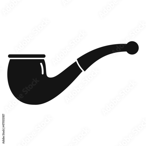 Detective smoke pipe icon simple vector. Old tobacco