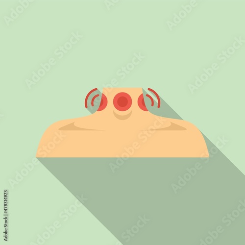 Tonsillitis icon flat vector. Mouth tonsil