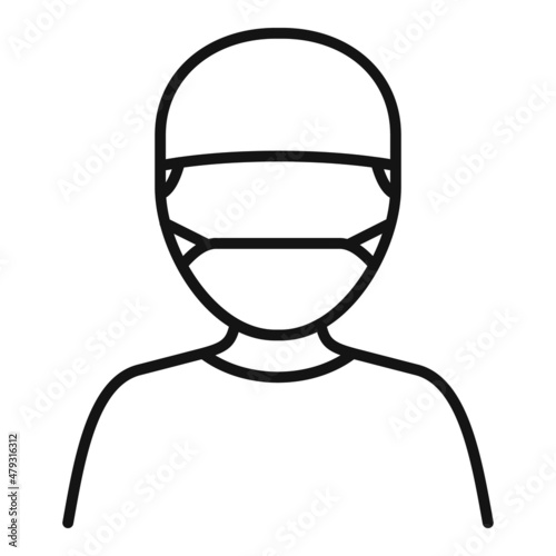 Tonsillitis doctor icon outline vector. Mouth anatomy