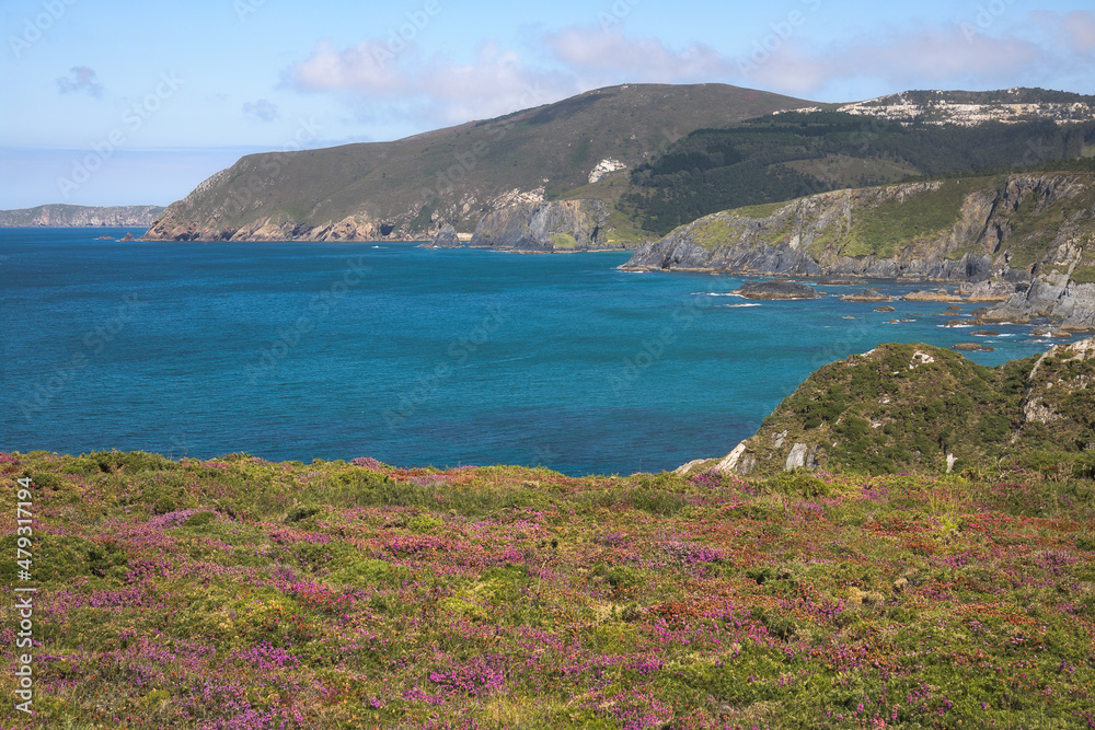 Beautiful Coastline with Cliffs in Galicia, Spain Beautiful Coastline with Cliffs in Galicia, Spain