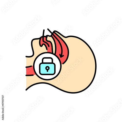 Sleep Apnea color line icon. Human diseases. photo