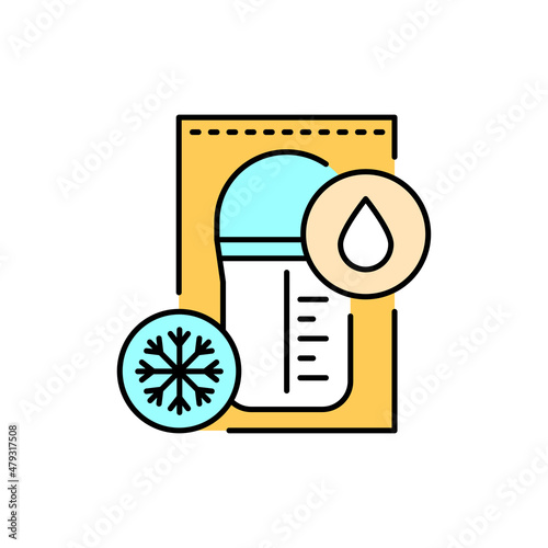 Frozen breast milk color line icon. Human diseases.