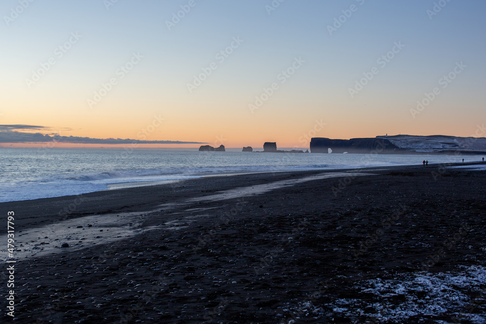 Obraz premium Vik I Myrdal, black sand beach, Iceland winter