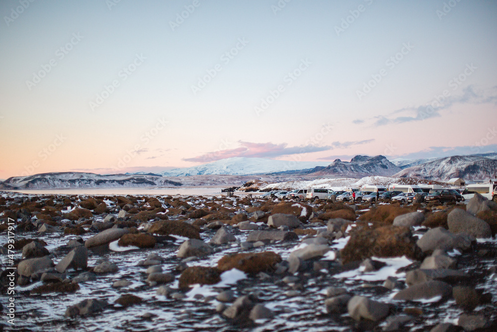 Vik I Myrdal, black sand beach, Iceland winter