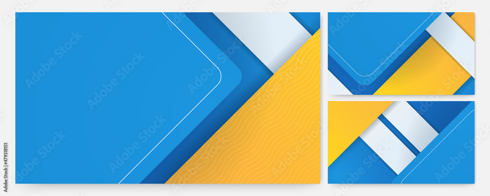 Modern Shape Blue Yellow Colorful abstract Design Banner