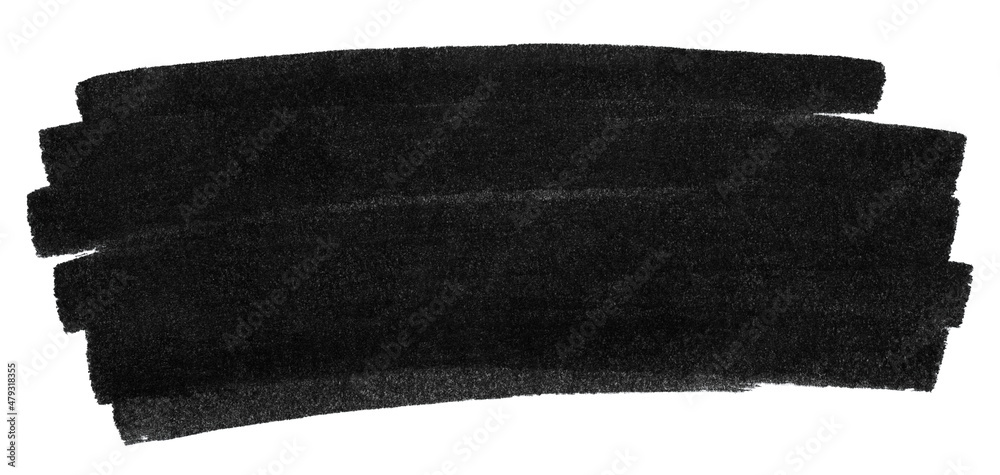 Black marker paint texture. Stroke isolated on white background - obrazy, fototapety, plakaty 