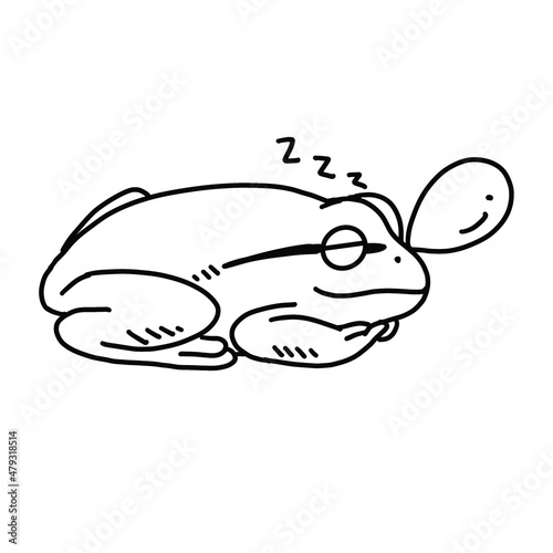 hand writting style sleeping frog