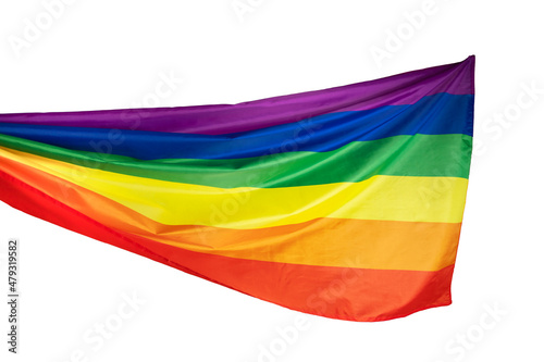 Lgbt flag on white background  pride concept same sex love  solidarity with homosexuals